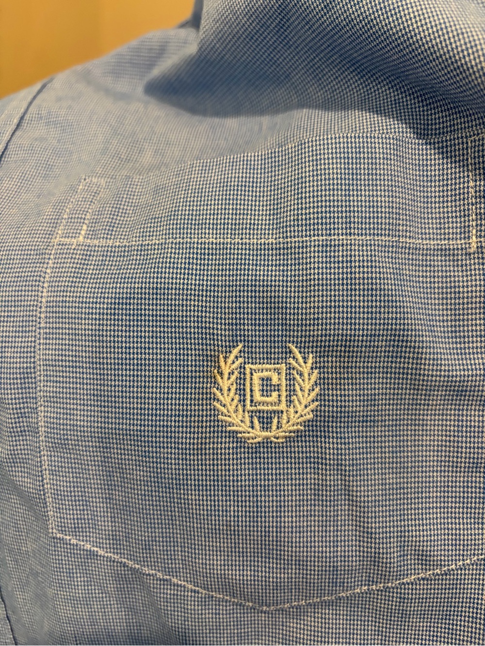 Chaps Light Blue Short-Sleeve Button-Down Shirt - Picture 3 of 4